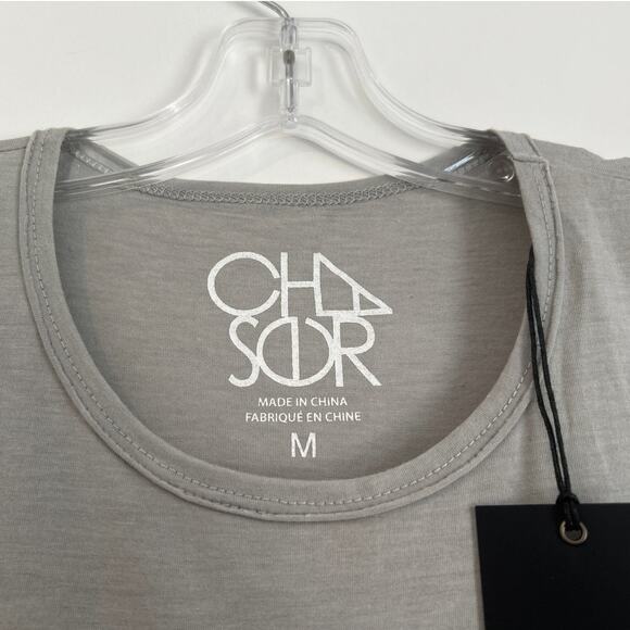 NWT Chaser "Floral Cowskull" Muscle Tank Top, Gray, Women's Medium - Picture 3 of 5